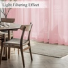 image:imageNICETOWN NonSeeThrough Sheer Curtains 84 Inches Long 2 Panels Privacy Semi Sheer Drapes for Living Room Silky Smooth Heavyweight Draperies with Rod Pocket for Bedroom W52 x L84 in Pure WhitePink