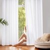 image:imageNICETOWN NonSeeThrough Sheer Curtains 84 Inches Long 2 Panels Privacy Semi Sheer Drapes for Living Room Silky Smooth Heavyweight Draperies with Rod Pocket for Bedroom W52 x L84 in Pure WhitePure White