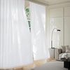 image:imageNICETOWN NonSeeThrough Sheer Curtains 84 Inches Long 2 Panels Privacy Semi Sheer Drapes for Living Room Silky Smooth Heavyweight Draperies with Rod Pocket for Bedroom W52 x L84 in Pure WhitePure White