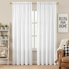 image:imageNICETOWN NonSeeThrough Sheer Curtains 84 Inches Long 2 Panels Privacy Semi Sheer Drapes for Living Room Silky Smooth Heavyweight Draperies with Rod Pocket for Bedroom W52 x L84 in Pure WhiteWhite