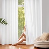 image:imageNICETOWN NonSeeThrough Sheer Curtains 84 Inches Long 2 Panels Privacy Semi Sheer Drapes for Living Room Silky Smooth Heavyweight Draperies with Rod Pocket for Bedroom W52 x L84 in Pure WhiteWhite