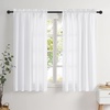image:imageNICETOWN NonSeeThrough Sheer Curtains 84 Inches Long 2 Panels Privacy Semi Sheer Drapes for Living Room Silky Smooth Heavyweight Draperies with Rod Pocket for Bedroom W52 x L84 in Pure WhitePure White