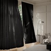 image:imageNICETOWN NonSeeThrough Sheer Curtains 84 Inches Long 2 Panels Privacy Semi Sheer Drapes for Living Room Silky Smooth Heavyweight Draperies with Rod Pocket for Bedroom W52 x L84 in Pure WhiteBlack