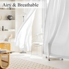image:imageNICETOWN NonSeeThrough Sheer Curtains 84 Inches Long 2 Panels Privacy Semi Sheer Drapes for Living Room Silky Smooth Heavyweight Draperies with Rod Pocket for Bedroom W52 x L84 in Pure WhiteWhite