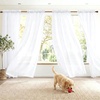image:imageNICETOWN NonSeeThrough Sheer Curtains 84 Inches Long 2 Panels Privacy Semi Sheer Drapes for Living Room Silky Smooth Heavyweight Draperies with Rod Pocket for Bedroom W52 x L84 in Pure WhitePure White