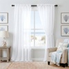 image:imageNICETOWN NonSeeThrough Sheer Curtains 84 Inches Long 2 Panels Privacy Semi Sheer Drapes for Living Room Silky Smooth Heavyweight Draperies with Rod Pocket for Bedroom W52 x L84 in Pure WhitePure White