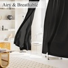 image:imageNICETOWN NonSeeThrough Sheer Curtains 84 Inches Long 2 Panels Privacy Semi Sheer Drapes for Living Room Silky Smooth Heavyweight Draperies with Rod Pocket for Bedroom W52 x L84 in Pure WhiteBlack