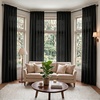 image:imageNICETOWN NonSeeThrough Sheer Curtains 84 Inches Long 2 Panels Privacy Semi Sheer Drapes for Living Room Silky Smooth Heavyweight Draperies with Rod Pocket for Bedroom W52 x L84 in Pure WhiteBlack