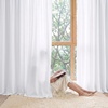 image:imageNICETOWN NonSeeThrough Sheer Curtains 84 Inches Long 2 Panels Privacy Semi Sheer Drapes for Living Room Silky Smooth Heavyweight Draperies with Rod Pocket for Bedroom W52 x L84 in Pure WhitePure White