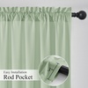image:imageNICETOWN NonSeeThrough Sheer Curtains 84 Inches Long 2 Panels Privacy Semi Sheer Drapes for Living Room Silky Smooth Heavyweight Draperies with Rod Pocket for Bedroom W52 x L84 in Pure WhiteSage Green