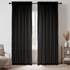 image:imageNICETOWN NonSeeThrough Sheer Curtains 84 Inches Long 2 Panels Privacy Semi Sheer Drapes for Living Room Silky Smooth Heavyweight Draperies with Rod Pocket for Bedroom W52 x L84 in Pure WhiteBlack