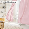 image:imageNICETOWN NonSeeThrough Sheer Curtains 84 Inches Long 2 Panels Privacy Semi Sheer Drapes for Living Room Silky Smooth Heavyweight Draperies with Rod Pocket for Bedroom W52 x L84 in Pure WhitePink