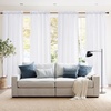 image:imageNICETOWN NonSeeThrough Sheer Curtains 84 Inches Long 2 Panels Privacy Semi Sheer Drapes for Living Room Silky Smooth Heavyweight Draperies with Rod Pocket for Bedroom W52 x L84 in Pure WhitePure White
