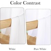 image:imageNICETOWN NonSeeThrough Sheer Curtains 84 Inches Long 2 Panels Privacy Semi Sheer Drapes for Living Room Silky Smooth Heavyweight Draperies with Rod Pocket for Bedroom W52 x L84 in Pure WhitePure White