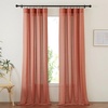 image:imageNICETOWN Sheer Linen Curtains 96 Inch Length for Bedroom Living Room 2 Panels Ivory Rod Pocket amp Back Tab Semi Sheer Drapes Privacy Semitransparent Farmhouse Window Treatment W52 x L96Burnt Orange