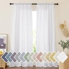 image:imageNICETOWN Sheer Linen Curtains 96 Inch Length for Bedroom Living Room 2 Panels Ivory Rod Pocket amp Back Tab Semi Sheer Drapes Privacy Semitransparent Farmhouse Window Treatment W52 x L96White