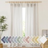 image:imageNICETOWN Sheer Linen Curtains 96 Inch Length for Bedroom Living Room 2 Panels Ivory Rod Pocket amp Back Tab Semi Sheer Drapes Privacy Semitransparent Farmhouse Window Treatment W52 x L96Natural