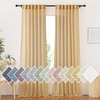 image:imageNICETOWN Sheer Linen Curtains 96 Inch Length for Bedroom Living Room 2 Panels Ivory Rod Pocket amp Back Tab Semi Sheer Drapes Privacy Semitransparent Farmhouse Window Treatment W52 x L96Desert Yellow
