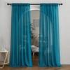image:imageNICETOWN Sheer Linen Curtains 96 Inch Length for Bedroom Living Room 2 Panels Ivory Rod Pocket amp Back Tab Semi Sheer Drapes Privacy Semitransparent Farmhouse Window Treatment W52 x L96Peacock Green