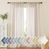 image:imageNICETOWN Sheer Linen Curtains 96 Inch Length for Bedroom Living Room 2 Panels Ivory Rod Pocket amp Back Tab Semi Sheer Drapes Privacy Semitransparent Farmhouse Window Treatment W52 x L96Beige