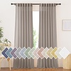 image:imageNICETOWN Sheer Linen Curtains 96 Inch Length for Bedroom Living Room 2 Panels Ivory Rod Pocket amp Back Tab Semi Sheer Drapes Privacy Semitransparent Farmhouse Window Treatment W52 x L96Burlap