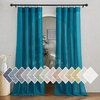 image:imageNICETOWN Sheer Linen Curtains 96 Inch Length for Bedroom Living Room 2 Panels Ivory Rod Pocket amp Back Tab Semi Sheer Drapes Privacy Semitransparent Farmhouse Window Treatment W52 x L96Peacock Green