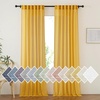 image:imageNICETOWN Sheer Linen Curtains 96 Inch Length for Bedroom Living Room 2 Panels Ivory Rod Pocket amp Back Tab Semi Sheer Drapes Privacy Semitransparent Farmhouse Window Treatment W52 x L96Gold