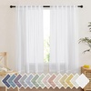 image:imageNICETOWN Sheer Linen Curtains 96 Inch Length for Bedroom Living Room 2 Panels Ivory Rod Pocket amp Back Tab Semi Sheer Drapes Privacy Semitransparent Farmhouse Window Treatment W52 x L96White