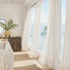 image:imageNICETOWN Sheer Linen Curtains 96 Inch Length for Bedroom Living Room 2 Panels Ivory Rod Pocket amp Back Tab Semi Sheer Drapes Privacy Semitransparent Farmhouse Window Treatment W52 x L96Linen Ivory