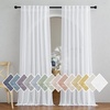 image:imageNICETOWN Sheer Linen Curtains 96 Inch Length for Bedroom Living Room 2 Panels Ivory Rod Pocket amp Back Tab Semi Sheer Drapes Privacy Semitransparent Farmhouse Window Treatment W52 x L96White