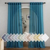 image:imageNICETOWN Sheer Linen Curtains 96 Inch Length for Bedroom Living Room 2 Panels Ivory Rod Pocket amp Back Tab Semi Sheer Drapes Privacy Semitransparent Farmhouse Window Treatment W52 x L96Peacock Green