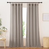 image:imageNICETOWN Sheer Linen Curtains 96 Inch Length for Bedroom Living Room 2 Panels Ivory Rod Pocket amp Back Tab Semi Sheer Drapes Privacy Semitransparent Farmhouse Window Treatment W52 x L96Burlap