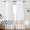 image:imageNICETOWN Sheer Linen Curtains 96 Inch Length for Bedroom Living Room 2 Panels Ivory Rod Pocket amp Back Tab Semi Sheer Drapes Privacy Semitransparent Farmhouse Window Treatment W52 x L96White
