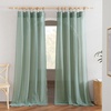 image:imageNICETOWN Sheer Linen Curtains 96 Inch Length for Bedroom Living Room 2 Panels Ivory Rod Pocket amp Back Tab Semi Sheer Drapes Privacy Semitransparent Farmhouse Window Treatment W52 x L96Olive Green
