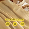 image:imageNICETOWN Sheer Linen Curtains 96 Inch Length for Bedroom Living Room 2 Panels Ivory Rod Pocket amp Back Tab Semi Sheer Drapes Privacy Semitransparent Farmhouse Window Treatment W52 x L96Desert Yellow