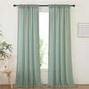 image:imageNICETOWN Sheer Linen Curtains 96 Inch Length for Bedroom Living Room 2 Panels Ivory Rod Pocket amp Back Tab Semi Sheer Drapes Privacy Semitransparent Farmhouse Window Treatment W52 x L96Olive Green