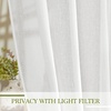 image:imageNICETOWN Sheer Linen Curtains 96 Inch Length for Bedroom Living Room 2 Panels Ivory Rod Pocket amp Back Tab Semi Sheer Drapes Privacy Semitransparent Farmhouse Window Treatment W52 x L96White