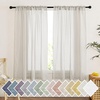 image:imageNICETOWN Sheer Linen Curtains 96 Inch Length for Bedroom Living Room 2 Panels Ivory Rod Pocket amp Back Tab Semi Sheer Drapes Privacy Semitransparent Farmhouse Window Treatment W52 x L96Natural