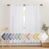 image:imageNICETOWN Sheer Linen Curtains 96 Inch Length for Bedroom Living Room 2 Panels Ivory Rod Pocket amp Back Tab Semi Sheer Drapes Privacy Semitransparent Farmhouse Window Treatment W52 x L96White