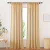 image:imageNICETOWN Sheer Linen Curtains 96 Inch Length for Bedroom Living Room 2 Panels Ivory Rod Pocket amp Back Tab Semi Sheer Drapes Privacy Semitransparent Farmhouse Window Treatment W52 x L96Desert Yellow
