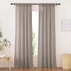 image:imageNICETOWN Sheer Linen Curtains 96 Inch Length for Bedroom Living Room 2 Panels Ivory Rod Pocket amp Back Tab Semi Sheer Drapes Privacy Semitransparent Farmhouse Window Treatment W52 x L96Burlap