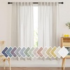 image:imageNICETOWN Sheer Linen Curtains 96 Inch Length for Bedroom Living Room 2 Panels Ivory Rod Pocket amp Back Tab Semi Sheer Drapes Privacy Semitransparent Farmhouse Window Treatment W52 x L96Natural