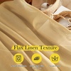 image:imageNICETOWN Sheer Linen Curtains 96 Inch Length for Bedroom Living Room 2 Panels Ivory Rod Pocket amp Back Tab Semi Sheer Drapes Privacy Semitransparent Farmhouse Window Treatment W52 x L96Desert Yellow