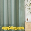 image:imageNICETOWN Sheer Linen Curtains 96 Inch Length for Bedroom Living Room 2 Panels Ivory Rod Pocket amp Back Tab Semi Sheer Drapes Privacy Semitransparent Farmhouse Window Treatment W52 x L96Olive Green