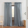 image:imageNICETOWN Sheer Linen Curtains 96 Inch Length for Bedroom Living Room 2 Panels Ivory Rod Pocket amp Back Tab Semi Sheer Drapes Privacy Semitransparent Farmhouse Window Treatment W52 x L96Smoke Blue