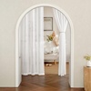 image:imageNICETOWN Sheer Linen Curtains 96 Inch Length for Bedroom Living Room 2 Panels Ivory Rod Pocket amp Back Tab Semi Sheer Drapes Privacy Semitransparent Farmhouse Window Treatment W52 x L96White
