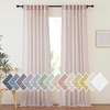 image:imageNICETOWN Sheer Linen Curtains 96 Inch Length for Bedroom Living Room 2 Panels Ivory Rod Pocket amp Back Tab Semi Sheer Drapes Privacy Semitransparent Farmhouse Window Treatment W52 x L96Blush Pink