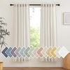 image:imageNICETOWN Sheer Linen Curtains 96 Inch Length for Bedroom Living Room 2 Panels Ivory Rod Pocket amp Back Tab Semi Sheer Drapes Privacy Semitransparent Farmhouse Window Treatment W52 x L96Natural