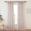image:imageNICETOWN Sheer Linen Curtains 96 Inch Length for Bedroom Living Room 2 Panels Ivory Rod Pocket amp Back Tab Semi Sheer Drapes Privacy Semitransparent Farmhouse Window Treatment W52 x L96Blush Pink