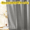 image:imageNICETOWN Sheer Linen Curtains 96 Inch Length for Bedroom Living Room 2 Panels Ivory Rod Pocket amp Back Tab Semi Sheer Drapes Privacy Semitransparent Farmhouse Window Treatment W52 x L96Charcoal Gray
